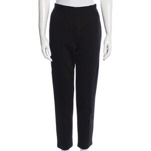 Alice + Olivia Silk Blend Tapered Leg Black Trousers Sz 6